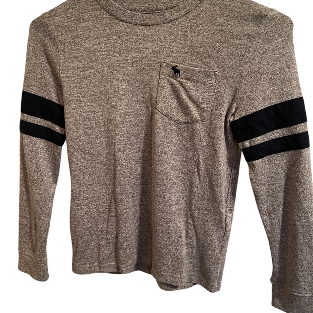 Abercrombie Kids Gray and Blue Long Sleeve Tee